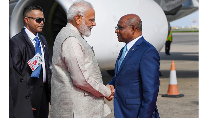 Modi lands in Maldives Modi lands in Maldives