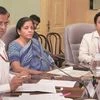 In the meeting with Sitharaman (centre) on Friday, economists suggested preparing of a comprehensive paper on GDP data. Photo: PTI