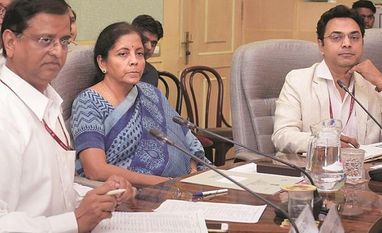 Nirmala Sitharaman In the meeting with Sitharaman (centre) on Friday, economists suggested preparing of a comprehensive paper on GDP data. Photo: PTI