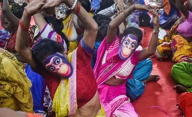 HIV rates are down but discrimination continues for Indian sex workers Sex workers participate in a yoga session on the eve of 5th International Yoga Day in Mumbai