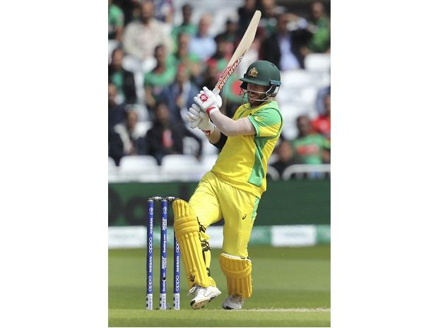 Australia's David Warner plays a shot during the Cricket World Cup match Australia's David Warner plays a shot during the Cricket World Cup match
