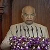 New Delhi: President Ram Nath Kovind addresses a joint session of Parliament, in New Delhi, Thursday, June 20, 2019. (LSTV Grab/PTI Photo)