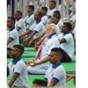 Ranchi: Prime Minister Narendra Modi performs yoga during a mass yoga event on the 5th International Day of Yoga at Prabhat Tara ground, in Ranchi, Friday, June 21, 2019. (PTI Photo)