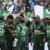File photo: Pakistan's bowler Shadab Khan, third from left, celebrates with teammates after dismissing New Zealand's captain Kane Williamson for 41 run during the Cricket World Cup match between New Zealand and Pakistan at the Edgbaston Stadium in Birmingham.