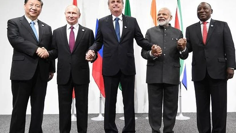 Osaka: Prime Minister Narendra Modi with the leaders of BRICS nations, in Osaka, Japan, Friday, June 28, 2019. (PIB/PTI Photo) Osaka: Prime Minister Narendra Modi with the leaders of BRICS nations, in Osaka, Japan, Friday, June 28, 2019. (PIB/PTI Photo)