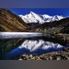 The peak of Cho Oyu, which dominates the Gokyo valley, reflected in the lake The peak of Cho Oyu, which dominates the Gokyo valley, reflected in the lake