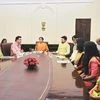 (From left) Krishnamurthy Subramanian, Nirmala Sitharaman and Anurag Thakur in a meeting | File photo