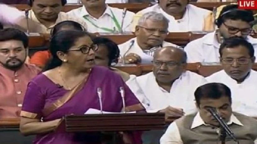 Finance Minister Nirmala Sitharaman at Lok Sabha Finance Minister Nirmala Sitharaman at Lok Sabha
