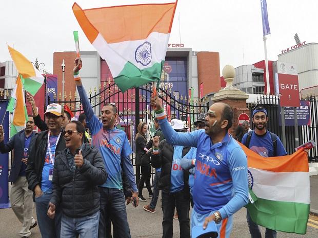 Indian supporters cheer for their team before the start of the Cricket World Cup semi-final match Indian supporters cheer for their team before the start of the Cricket World Cup semi-final match