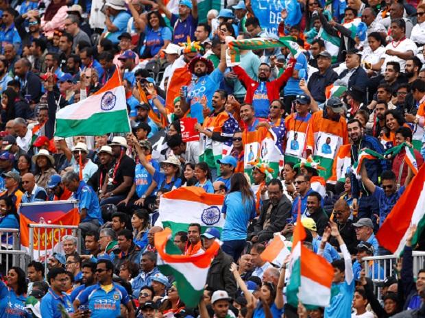 India fans during the match at Old Trafford in Manchester, England India fans during the match at Old Trafford in Manchester, England