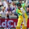 Australia's batsman Peter Handscomb is bowled out by England's bowler Chris Woakes for 4 runs
