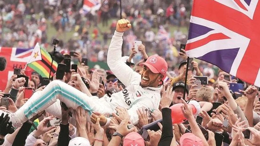 Lewis Hamilton after winning the British Grand Prix Lewis Hamilton after winning the British Grand Prix