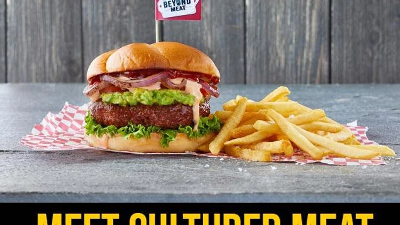 A Beyond Meat plant-based protein burger A Beyond Meat plant-based protein burger