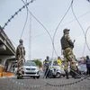 Security personnel stand guard during restrictions, in Jammu, Monday, Aug 05, 2019 |  PTI Photo