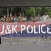 Jammu: Security personnel stand guard during restrictions in Jammu, Friday, Aug 9, 2019. Restrictions have been imposed in several districts of Jammu and Kashmir as a precautionary measure after the state lost its special status and was bifurcated on J&K Police