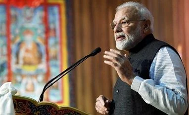 'Howdy, Modi' Houston event sold out; 50,000 people get registered Thimphu: Prime Minister Narendra Modi addresses at the Royal University of Bhutan, in Thimphu, Sunday, Aug 18, 2019. (PIB/PTI Photo)