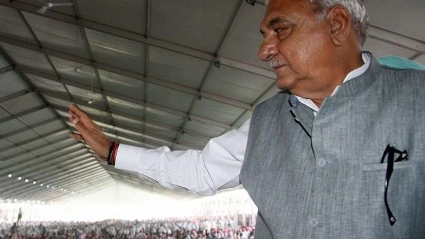 Bhupinder Singh Hooda Congress leaders and former Haryana chief minister Bhupinder Singh Hooda during a Maha Parivartan Rally at Mela ground in Rohtak