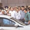Former finance minister P Chidambaram being taken to court by CBI officials, in New Delhi on Thursday |	photo: pti