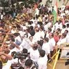 Congress workers stage a protest in Chennai on Thursday |	pti