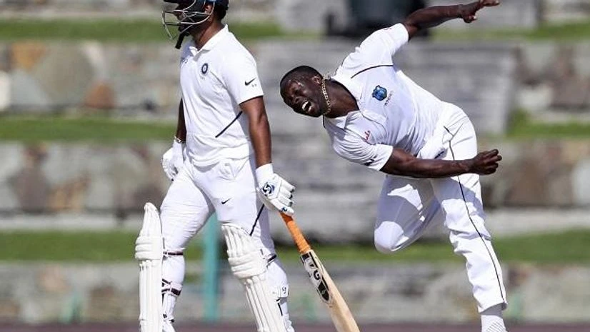 Kemar Roach during India vs West Indies 1st test Kemar Roach during India vs West Indies 1st test