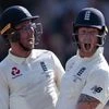 Ben Stokes, right, with Jack Leach celebrates after scoring the winning runs on the fourth day of the 3rd Ashes Test cricket match between England and Australia at Headingley cricket ground in Leeds