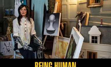 The Indian AI-driven artist who'll show her works at the Florence Biennale Ai-Da, a humanoid robot with her artworks