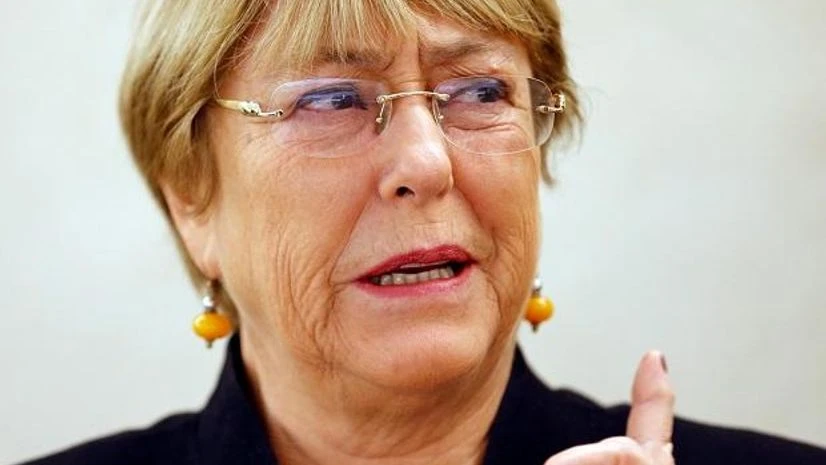 UN High Commissioner for Human Rights Michelle Bachelet attends a session of the Human Rights Council at the United Nations in Geneva Photo: Reuters UN rights chief