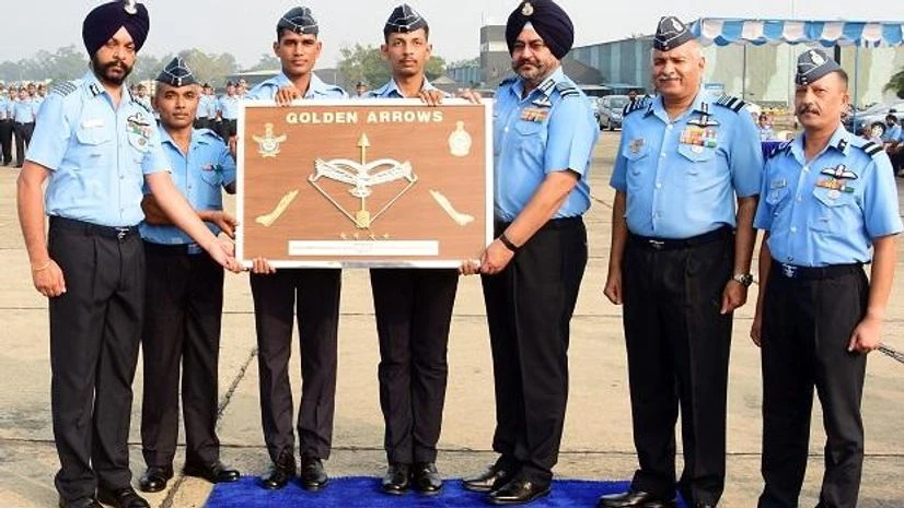 Air Chief Marshal BS Dhanoa presenting the squadron insignia to the designated Commanding Officer of 17 Squadron, Group Captain Harkirat Singh to mark the resurrection of 17 Squadron during a ceremony held at Air Force Station Amabala today Air Chief Marshal BS Dhanoa presenting the squadron insignia to the designated Commanding Officer of 17 Squadron, Group Captain Harkirat Singh to mark the resurrection of 17 Squadron during a ceremony held at Air Force Station Amabala today
