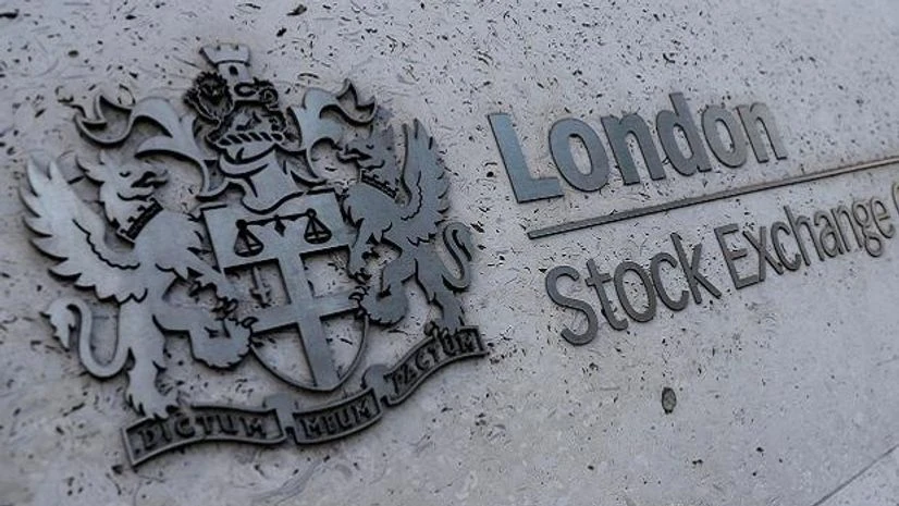 FILE PHOTO: Signage is seen outside the entrance of the London Stock Exchange in London, Britain. Aug 23, 2018. REUTERS/Peter Nicholls/File Photo LSE