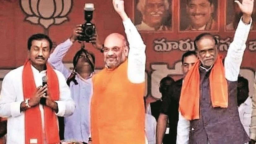 In the Lok Sabha polls, the BJP, with four seats, finished only behind the TRS (9) in Telangana | Photo: PTI In the Lok Sabha polls, the BJP, with four seats, finished only behind the TRS (9) in Telangana | Photo: PTI