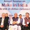 Defence Minister Rajnath Singh at the Society of Indian Defence Manufacturers  Annual Session 2019 in New Delhi, on Tuesday 	photo:pti