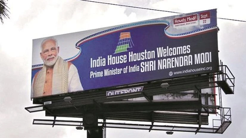 Billboard of Howdy, Modi! event, which will be held on Sunday, a day before Prime Minister Narendra Modi meets top executives of US firms Billboard of Howdy, Modi! event, which will be held on Sunday, a day before Prime Minister Narendra Modi meets top executives of US firms