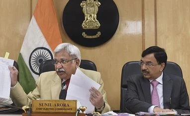 EC to announce dates of assembly polls in TN, Assam, Kerala, Bengal today Chief Election Commissioner Sunil Arora flanked by Election Commissioners Ashok Lavasa (L) and Sunil Chandra during a press conference regarding Maharashtra and Haryana Assembly Elections, at Election Commission in New Delhi. Photo: PTI
