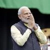 Prime Minister Narendra Modi acknowledges the crowd as he takes the stage during the "Howdi Modi" event at NRG Stadium in Houston. Photo: AP | PTI
