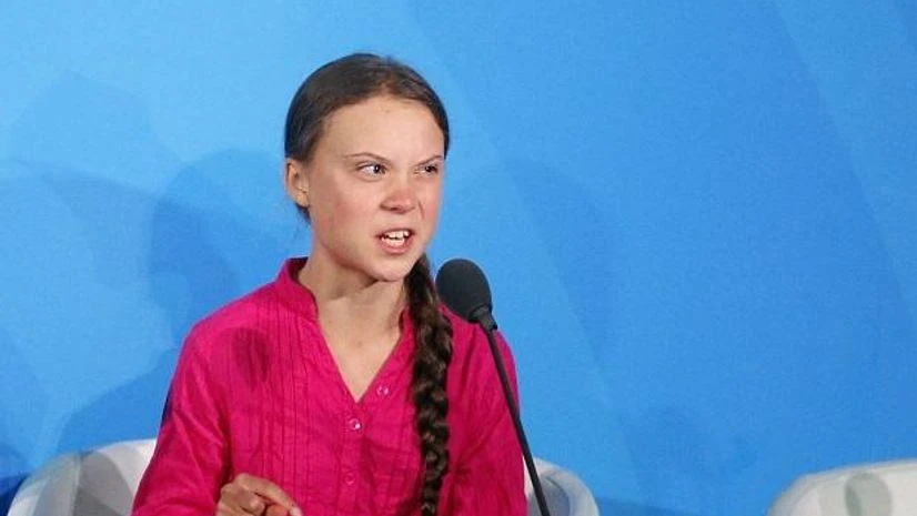 Greta Thunberg Environmental activist Greta Thunberg, of Sweden, addresses the Climate Action Summit in the United Nations General Assembly, at U.N. headquarters (Photo: AP/PTI)