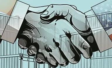 Resolving India-US trade issues Illustration by Ajay Mohanty