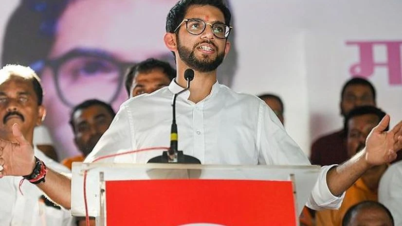 Aditya Thackeray Yuva Sena chief Aditya Thackeray addresses in support of BJP-Shiv Sena candidate Nirmala Gavit from Trimbakeshwar-Igatpuri constituency ahead of Maharashtra Assembly polls, in Nashik district. Photo: PTI