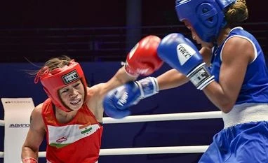Selection for int'l events responsibility of sports federations: IOA to HC Mary Kom (51kg) during a bout with Colombia's Valencia Victoria at AIBA's Women's World Championship, in Ulan-Ude, Russia.