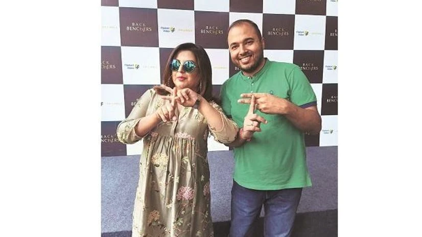 Farah Khan with Prakash Sikaria, vice-president (growth and monetisation) at Flipkart announces the launch of the firm’s first non-fiction series Backbenchers Farah Khan with Prakash Sikaria, vice-president (growth and monetisation) at Flipkart announces the launch of the firm’s first non-fiction series Backbenchers