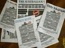 Australian newspapers Australian newspapers redact front pages to protest media curbs (Photo: Twitter @ReutersUK)
