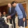 Union Commerce and Industry Minister Piyush Goyal with former US secretary of state Henry Kissinger