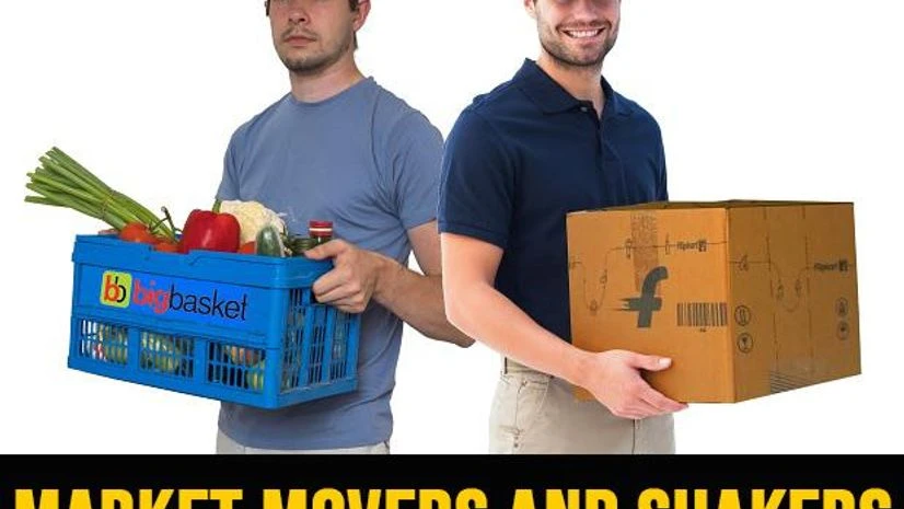 Flipkart, BigBasket. Illustration: Ajay Mohanty Flipkart, BigBasket. Illustration: Ajay Mohanty