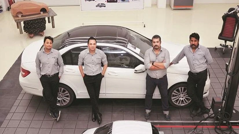 Studio34 Founders of Studio34 (from left) Sandeep Varma, Anand Sharma, Aashish Chaudhary, and Abhijeet Bhoge. Photo: Sanjay Sharma