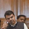 Devendra Fadnavis interacts with media personnel after his resignation from CM post. Photo: PTI