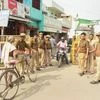 Police personnel conduct searches near the site of disputed Ram Janambhoomi-Babri Masjid site in Ayodhya | Photo: PTI