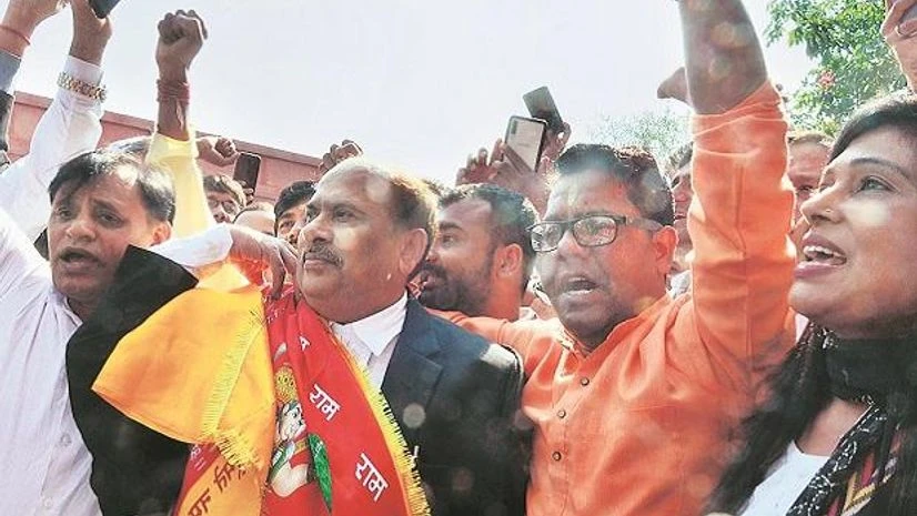 Celebration outside the Supreme Court in New Delhi on Saturday | Photo: Sanjay K Sharma Celebration outside the Supreme Court in New Delhi on Saturday | Photo: Sanjay K Sharma