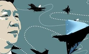 Chinese air force's long march Illustration by Binay Sinha