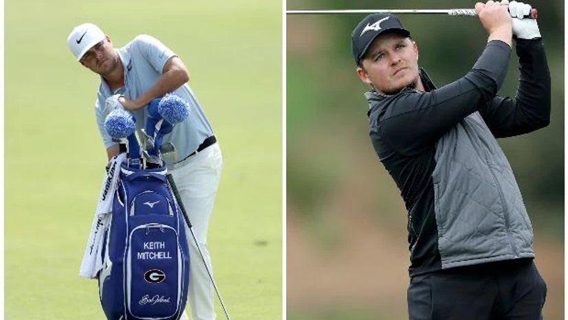 Golfers Professional golfers Keith Mitchell of the US (left) and Edward Louis Pepperell of England seen using sporting brand Mizuno. Picture Courtesy: Mizuno