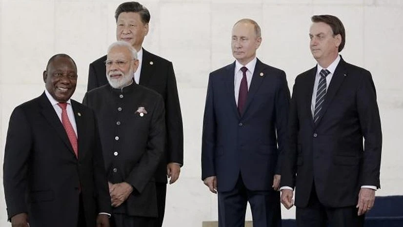 China's President Xi Jinping, Russia's President Vladimir Putin, Brazil's President Jair Bolsonaro, India's Prime Minister Narendra Modi and South Africa's President Cyril Ramaphosa at the BRICS Summit. (Photo: AP/PTI) China's President Xi Jinping, Russia's President Vladimir Putin, Brazil's President Jair Bolsonaro, India's Prime Minister Narendra Modi and South Africa's President Cyril Ramaphosa at the BRICS Summit. (Photo: AP/PTI)