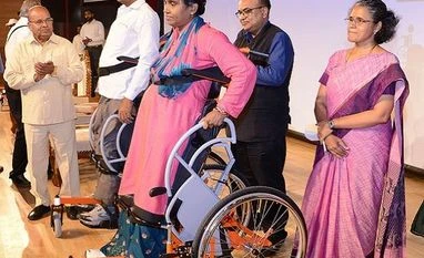 This wheelchair allows users to stand up on their own and function normally Standing wheelchair